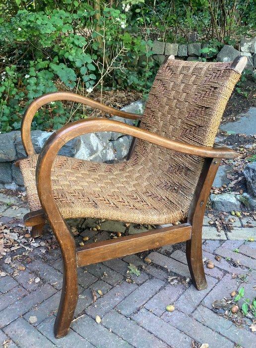 Erich Diekmann - Fauteuil - Hout, Papercord, Antiek en Kunst, Antiek | Meubels | Stoelen en Sofa's