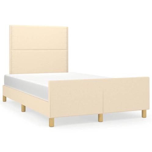 vidaXL Cadre de lit avec tête de lit crème 120x190 cm, Huis en Inrichting, Slaapkamer | Bedden, Verzenden