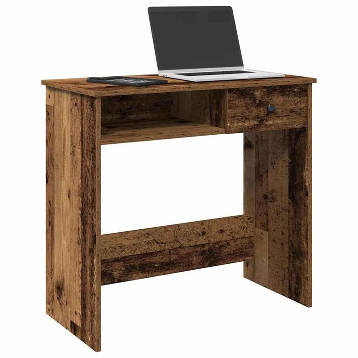 vidaXL Bureau 80x40x75 cm bewerkt hout oud houtkleurig, Huis en Inrichting, Bureaus, Nieuw, Verzenden