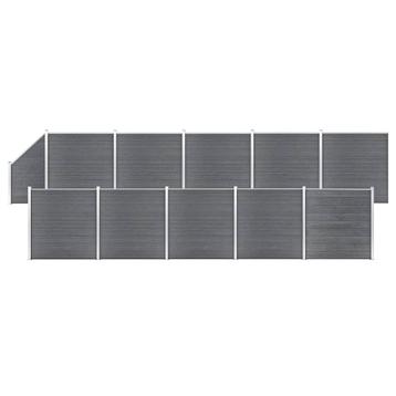 vidaXL Schuttingset 10 vierkant en 1 schuin 1830x186 cm HKC, Tuin en Terras, Verzenden, Nieuw