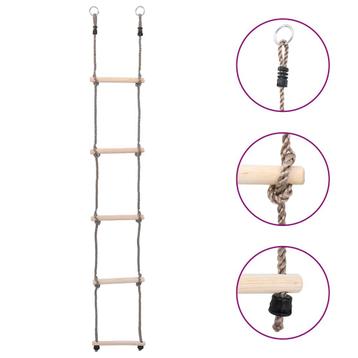 vidaXL Ladder met 5 sporten 210 cm massief grenenhout
