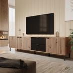 Meubella | TV-Meubel eiken 208x40x54 | 2 lades 3 deuren, Overige materialen, Verzenden, Nieuw, 200 cm of meer