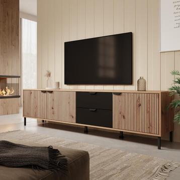 Meubella | TV-Meubel eiken 208x40x54 | 2 lades 3 deuren beschikbaar voor biedingen