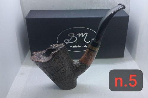 S.M. Pipe - bent sabbiata nera free handmade - Pijp -, Collections, Articles de fumeurs, Briquets & Boîtes d'allumettes