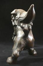 Guardian Metal dog / Japanese Vintage Metal Statue - Beeld, Antiek en Kunst