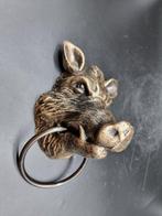 sculptuur, Towel Ring/Door Knocker Wild Boar - 22 cm - IJzer
