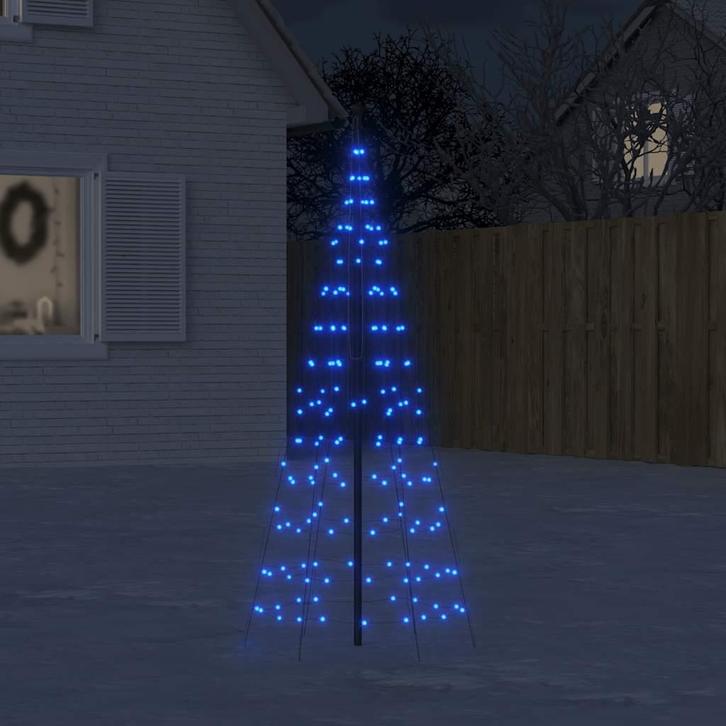 vidaXL LED-kerstboom aan vlaggenmast 200 LEDs 180 cm blauw, Diversen, Kerst, Nieuw, Verzenden