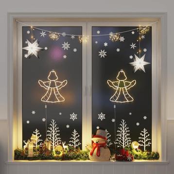 vidaXL Kerstverlichting engel silhouet 2 st 50 LEDs warm wit, Verzenden