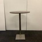 Sta-tafel rond � 80 cm, hoogte 114 cm, bruin eiken - RVS
