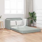 vidaXL Slaapbank Lichtgrijs 124 x 204 x 61 cm Fluweel, Huis en Inrichting, Zetels | Zetels, Verzenden, Nieuw