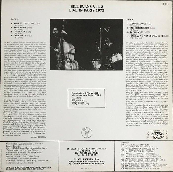 Bill Evans - Live In Paris 1972 Vol.2 - Vinylplaat - 1ste, Cd's en Dvd's, Vinyl Singles