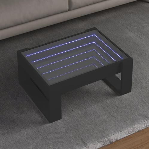 vidaXL Salontafel met Infinity LED 70x53x30 cm zwart, Huis en Inrichting, Tafels | Salontafels, Nieuw, Verzenden
