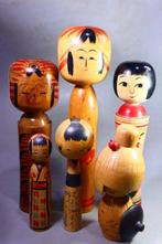 Hout - (6) Grote Sosaku Kokeshi Pop Miyashita Hajime - Shwa, Antiek en Kunst
