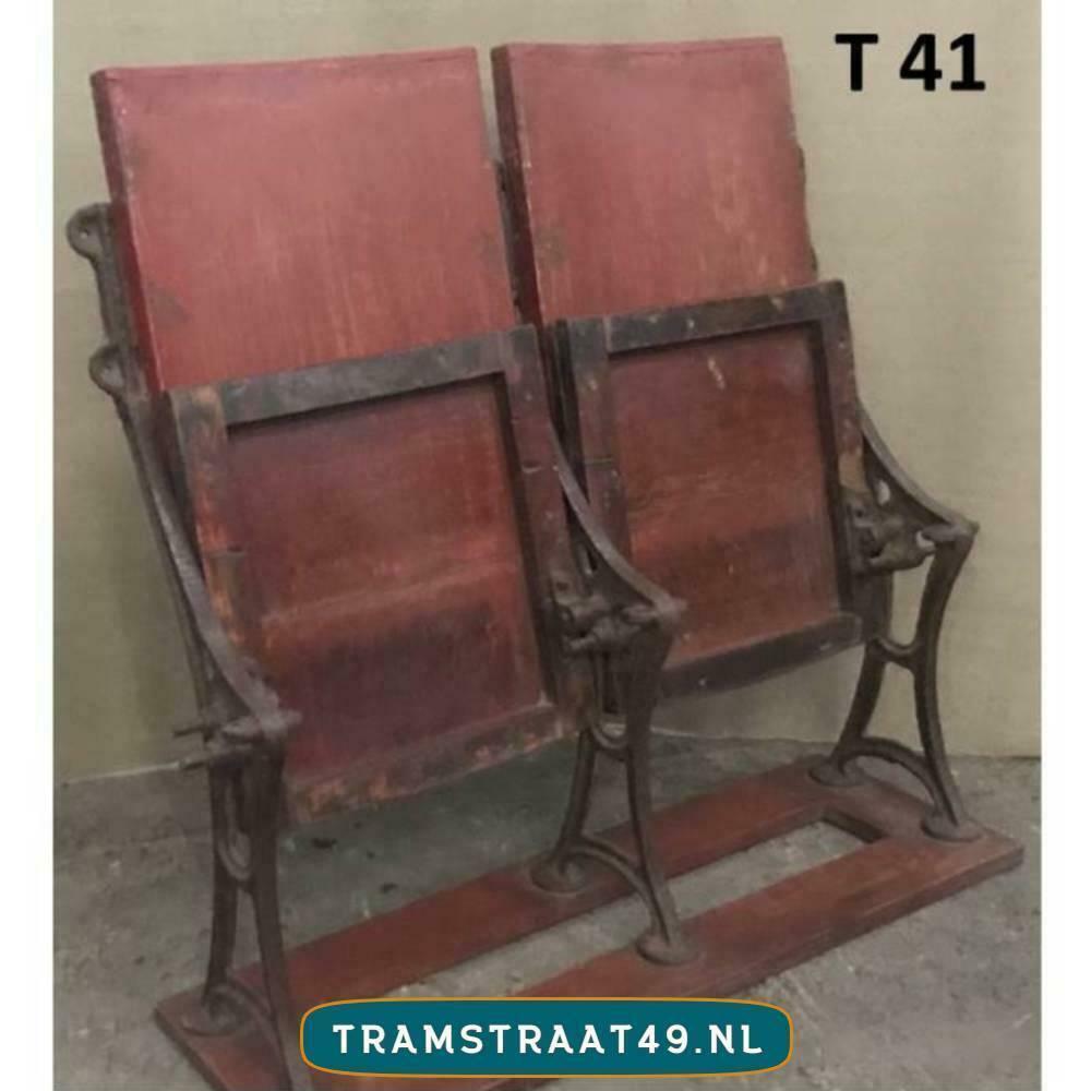 Simuleren Buitenland Bliksem ② vintage oude bioscoopstoelen/ industriële cinema stoelen — Antiquités |  Meubles | Chaises & Canapés — 2ememain