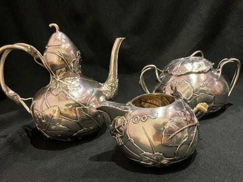 Koffie- en theeservies - .900 zilver, Antiek en Kunst, Antiek | Zilver en Goud