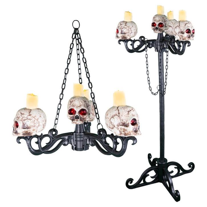 Halloween Decoratie Verlichte Schedel Kandelaar Hangend Of, Hobby en Vrije tijd, Feestartikelen