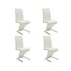 vidaXL Chaises à manger lot de 4 blanc similicuir, Verzenden, Neuf