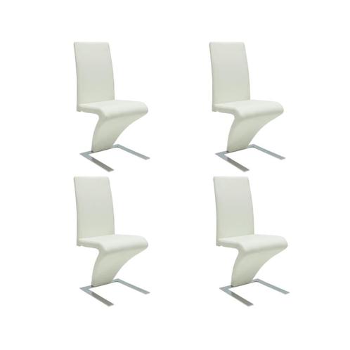 vidaXL Chaises à manger lot de 4 blanc similicuir, Maison & Meubles, Chaises, Neuf, Envoi