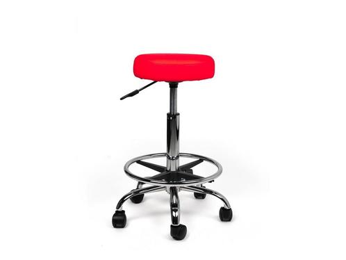 Tabouret Rood - Standaard Zithoogte met Voetsteun, Huis en Inrichting, Krukjes, Nieuw, In hoogte verstelbaar