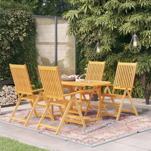 vidaXL Ensemble à manger de jardin 5 pcs Bois de teck, Jardin & Terrasse, Ensembles de jardin, Neuf, Envoi