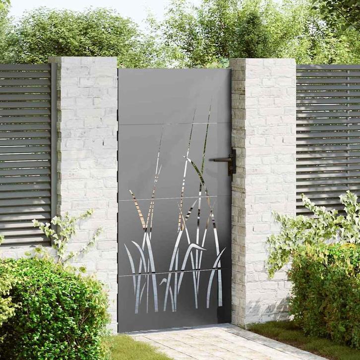 vidaXL Tuinpoort met slot Zwart 85 x 200 cm Poedercoated, Tuin en Terras, Tuinpoorten, Nieuw, Verzenden