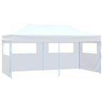 vidaXL Partytent met 4 zijwanden inklapbaar 3x6 m staal wit, Tuin en Terras, Verzenden, Nieuw