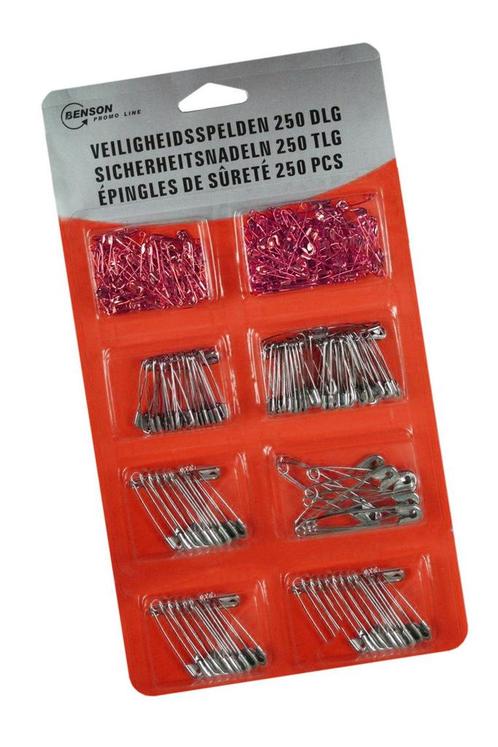 Set van 250 stuks veiligheidsspelden, Doe-het-zelf en Bouw, Gereedschap | Overige machines, Nieuw, Verzenden