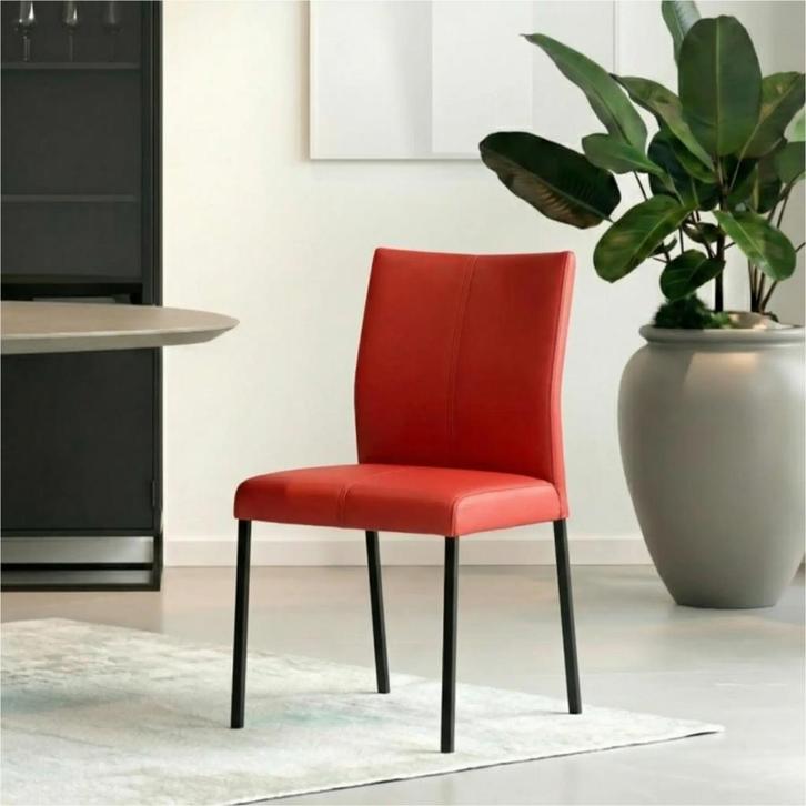 Set van 4 Leren eetkamerstoelen Basic - Toledo Ferrari, Huis en Inrichting, Stoelen, Nieuw, Leer, Ophalen of Verzenden