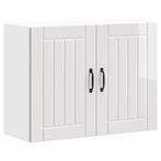 vidaXL Keukenbovenkast Lucca bewerkt hout hoogglans wit, Huis en Inrichting, Verzenden, Nieuw