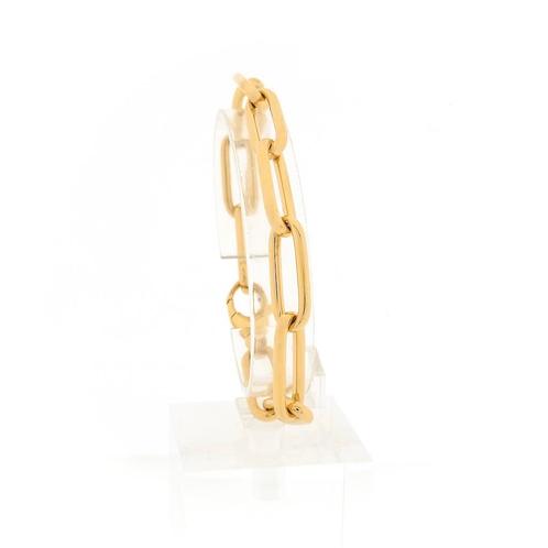 18 Krt. Gouden anker schakel armband; Schaap-/-Citroen |..., Handtassen en Accessoires, Armbanden, Overige kleuren, Gebruikt, Goud