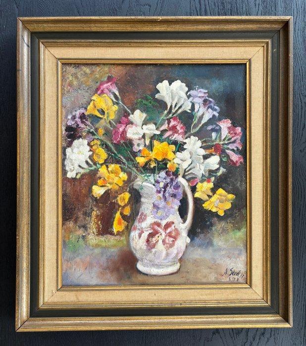 Albert Steel (1917-1984) - Bloemstilleven, Antiek en Kunst, Kunst | Schilderijen | Klassiek
