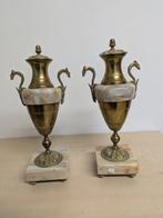 Cassolette - Marmer, Messing - 2 cassolettes - H : 27,5 cm, Antiek en Kunst