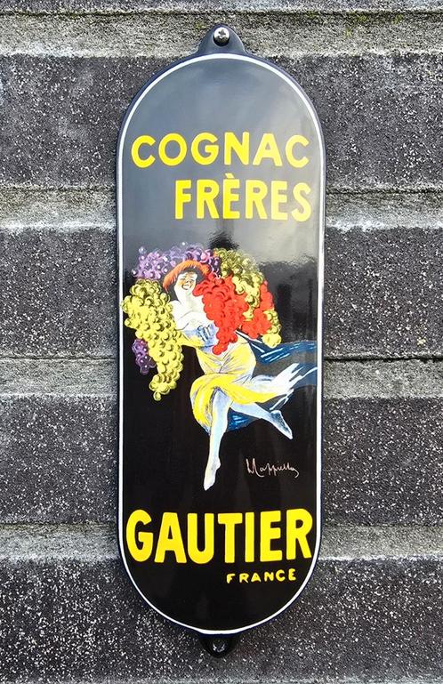Emaille deurpostje  Cognac Frères Gautier, Verzamelen, Merken en Reclamevoorwerpen, Verzenden
