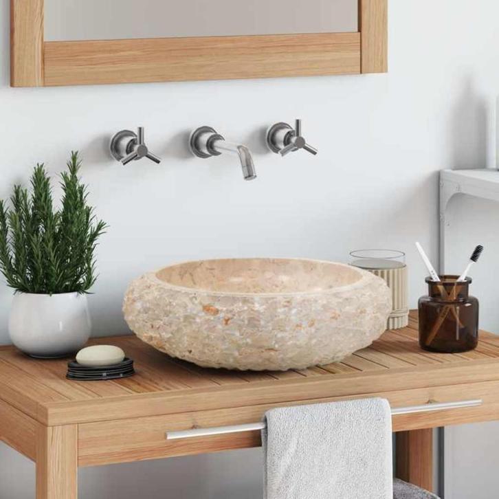 vidaXL Gootsteen 40x12 cm marmer crème, Bricolage & Construction, Sanitaire, Envoi