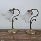 Nachtlampje (2) - bloem met ster - Glas, Messing -