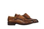 TESTONI Caramel Monk Shoes Bolognese Goodyear Welted 8 UK -, Nieuw