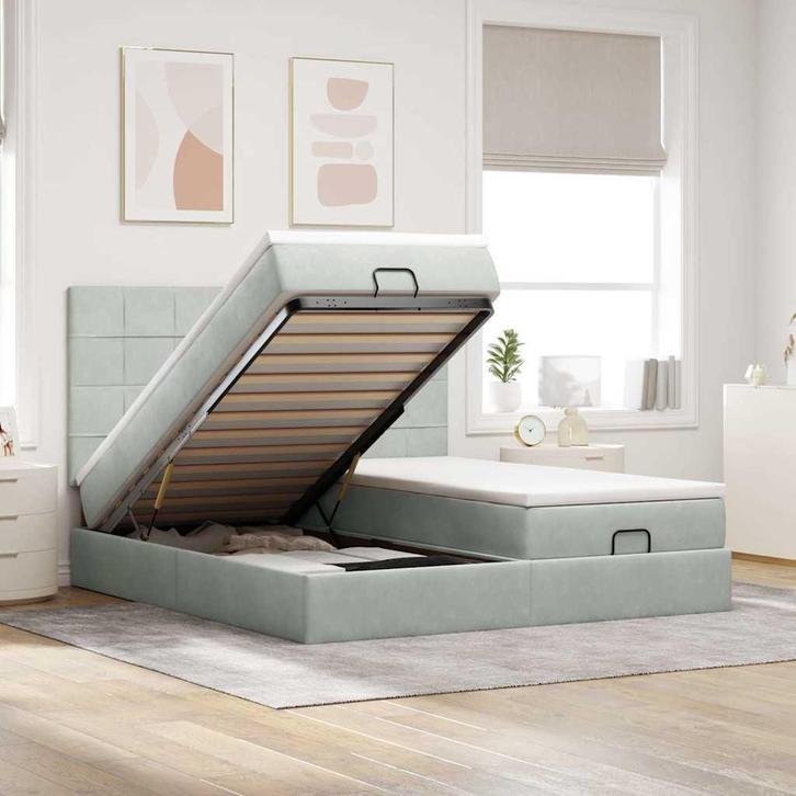 vidaXL Ottoman bed met matrassen 180x200cm fluweel, Huis en Inrichting, Slaapkamer | Bedden, Nieuw, Verzenden