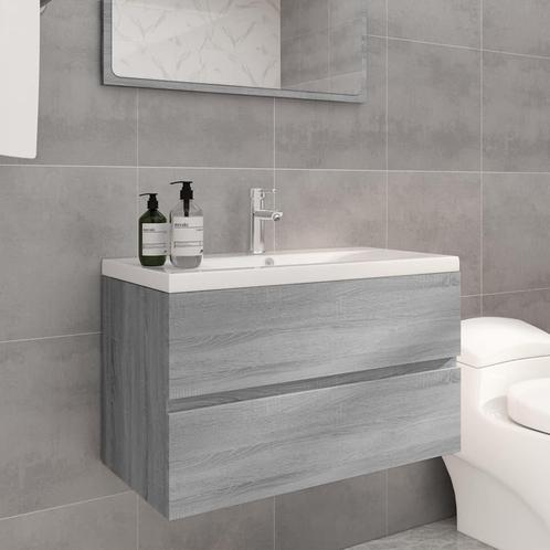 vidaXL Meuble lavabo avec bassin intégré Sonoma gris, Maison & Meubles, Tables | Coiffeuses, Neuf, Envoi