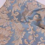 BA114 - Zeldzaam Italiaans lampasso damast – azuurblauw met