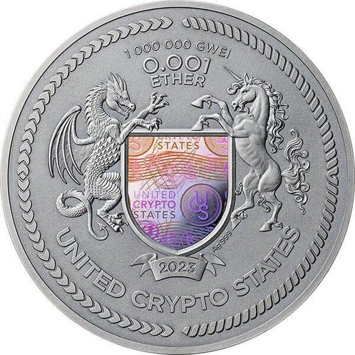 Verenigde Crypto-Staten. 0,001 Ether 2023 Binary Puma -, Postzegels en Munten, Munten | Europa | Niet-Euromunten