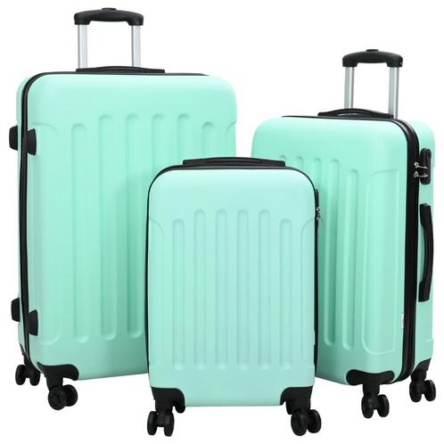 vidaXL Kofferset 3-delig Hard Shell Groenblauw 20” 24” 28”, Handtassen en Accessoires, Koffers, Nieuw, Verzenden