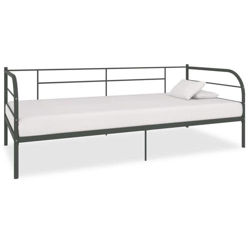 vidaXL Bedbank metaal grijs 90x200 cm, Huis en Inrichting, Slaapkamer | Bedden, Nieuw, Verzenden