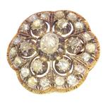 Broche - 18 karaat Roségoud, Zilver - Diamant - Victoriaans