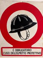 Zeldzaam groot Italiaans industrieel uithangbord - 40x33 cm