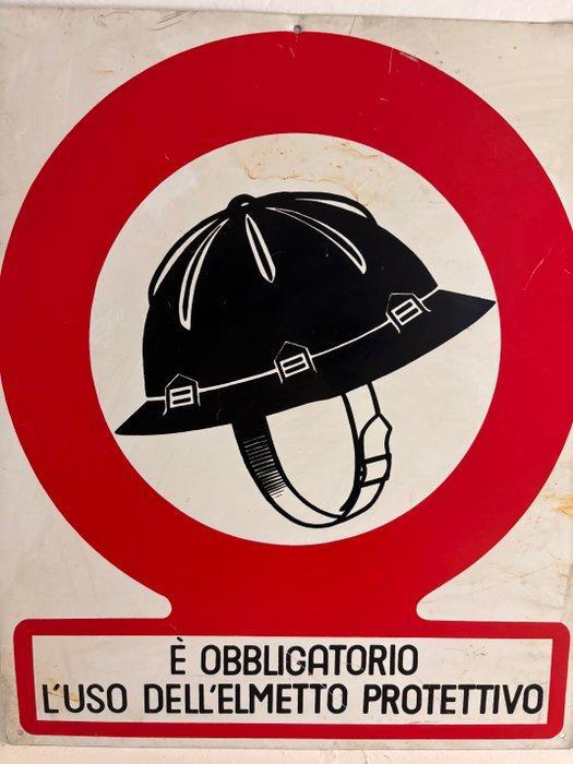 Zeldzaam groot Italiaans industrieel uithangbord - 40x33 cm, Antiek en Kunst, Antiek | Wandborden en Tegels