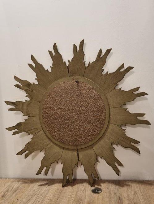 Miroir- Grand Miroir Soleil 61cm - Bois, miroir rétro -, Antiek en Kunst, Curiosa en Brocante