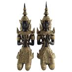 Pair of Large Temple Guardians - Brons - Thailand  (Zonder
