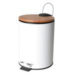 Pedaalemmer - prullenbak badkamer - 3L - wit bamboe, Huis en Inrichting, Woonaccessoires | Prullenbakken, Ophalen of Verzenden