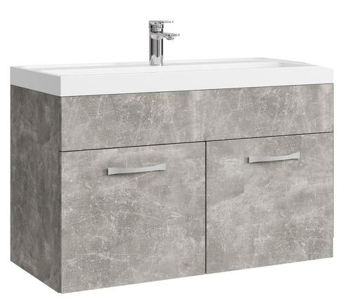 Badkamermeubel Set Paso 01 80 x 40 cm Beton Grijs Badmeubel, Huis en Inrichting, Badkamer | Badkamermeubels, Nieuw, Verzenden