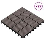 vidaXL 22 st Terrastegels 30x30 cm 2 m² HKC donkerbruin, Verzenden, Nieuw